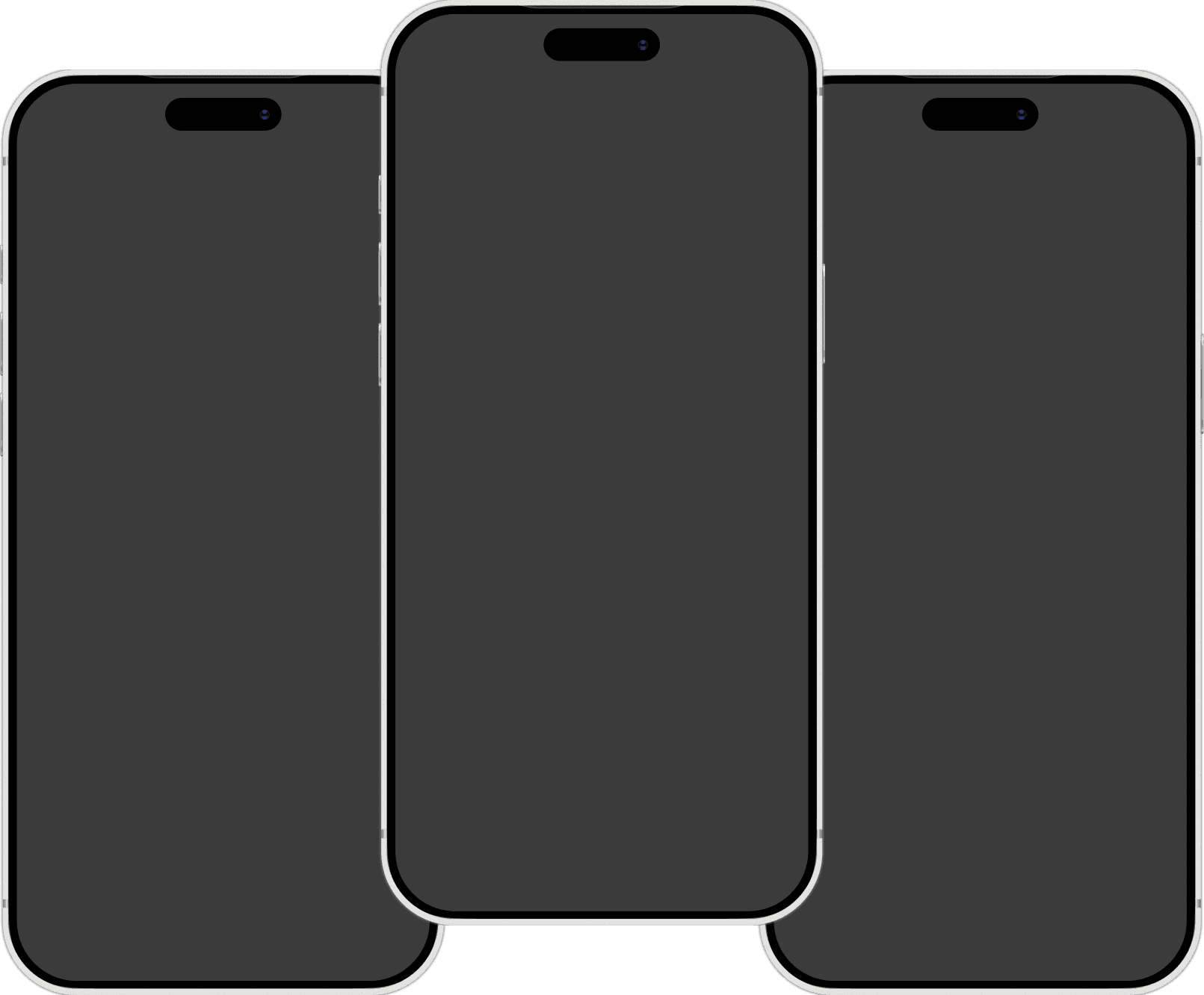 Three Hira app phone frames arranged side by side